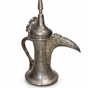 antique engraved silver dallah (arabic coffee pot)