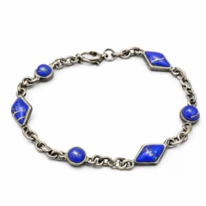 antique silver lapis blue bracelet