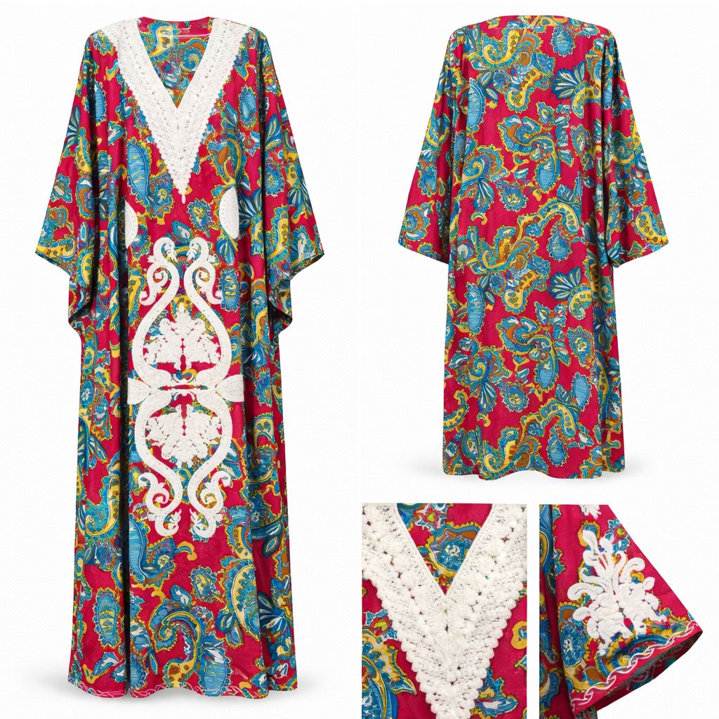 bohemian paisley ari embroidered long dress