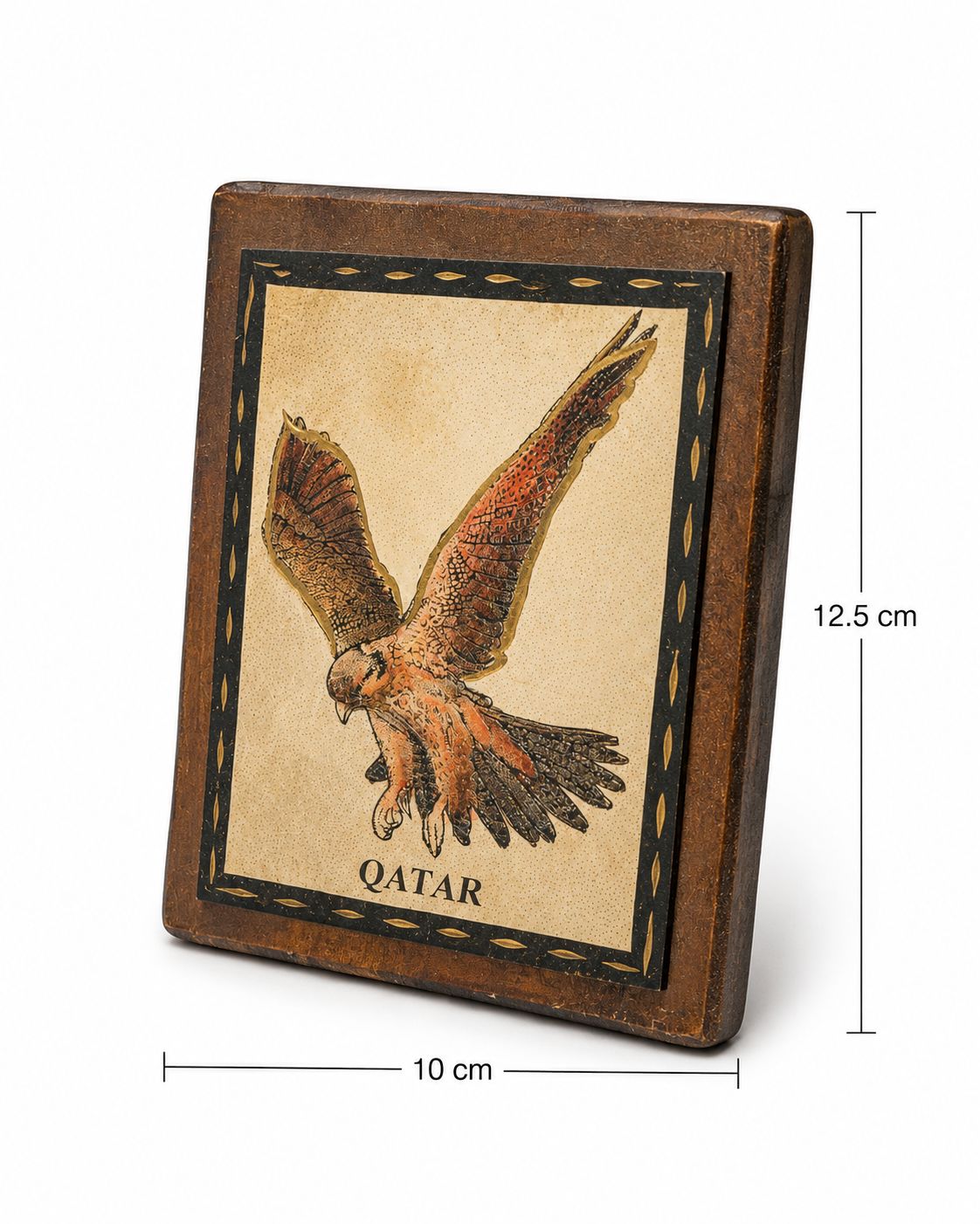 decorative wooden falcon frame qatar 12.5 x 10 cm