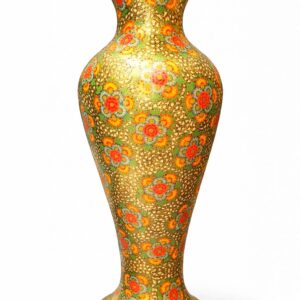 golden floral medallion paper mache flower vase 26 inch