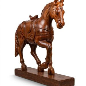 hand carved rosewood standing horse statue 50 inch