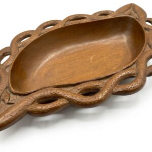 hand carved walnut wood dry fruit tray