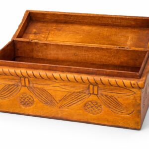 hand carved walnut wooden box