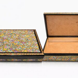 hand painted floral papier mâché box 15 x 12 inch multi color