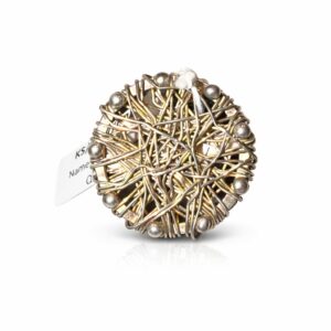 hand woven wire ring silver & gold