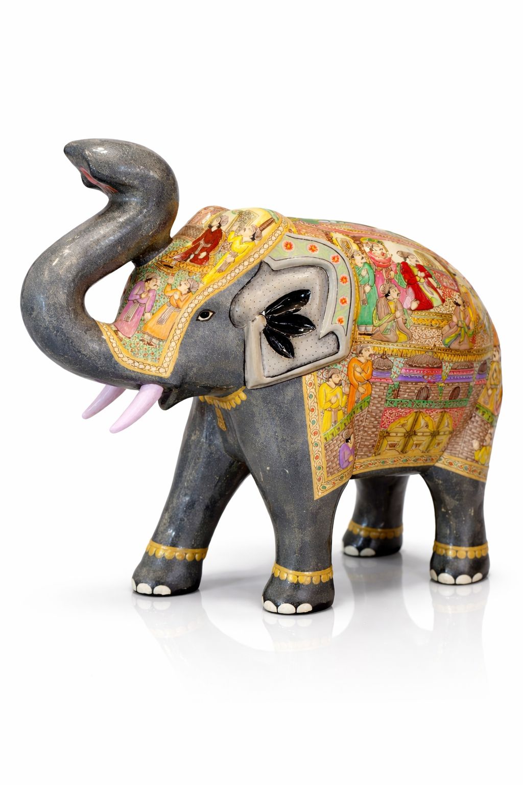 handcrafted 12 inch dark grey mughal art elephant handcrafted 12 inch dark grey mughal art elephant