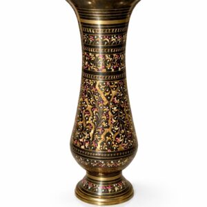 handcrafted etched brass vase (10 inch)