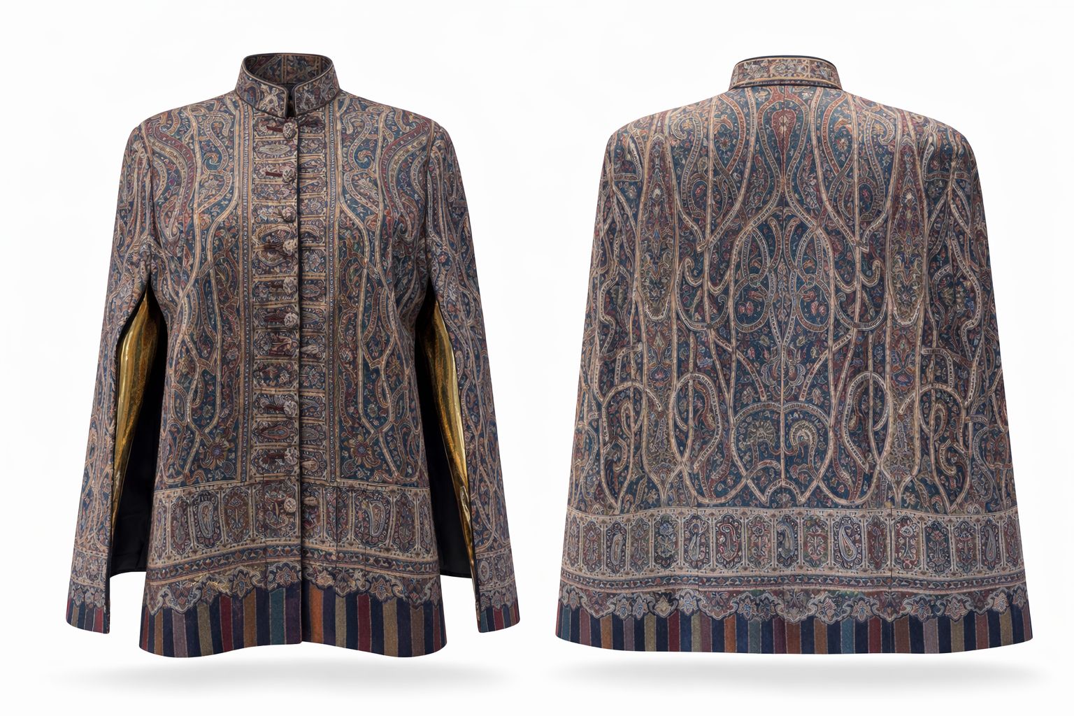 kani antique indigo medallion cape (size 42)