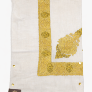 khazir pure wool pashmina shawl (with gold tilla embroidery).