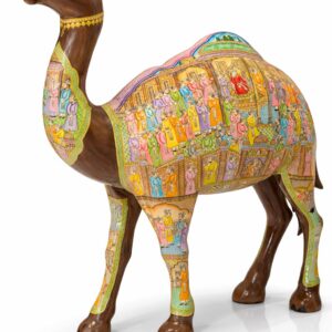 large hand painted papier mâché camel figurine (3 feet)