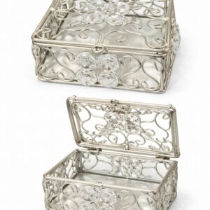 metallic crystal studded decorative box
