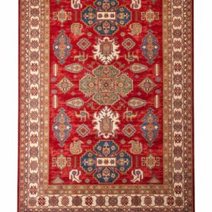 pakistani hand made sherwan carpet red 5 x 7 feet