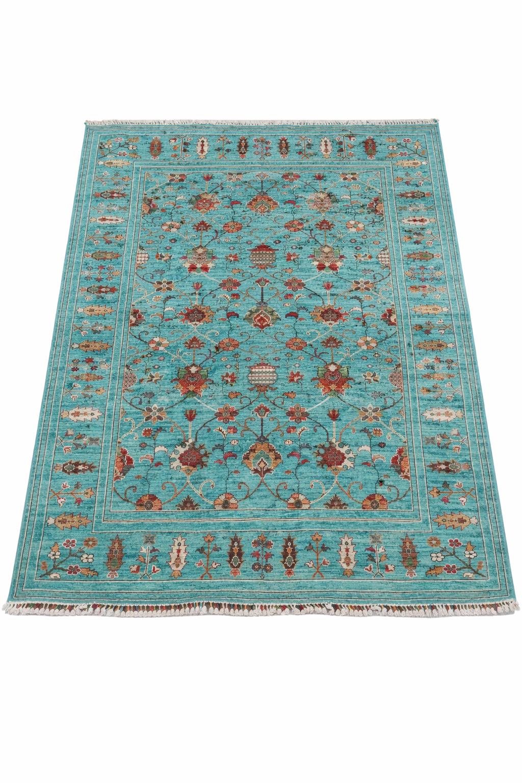 pakistani hand made turquoise and multi color chobi ziegler carpet 8 x 10 feet pakistani hand made turquoise and multi color chobi ziegler carpet 8 x 10 feet