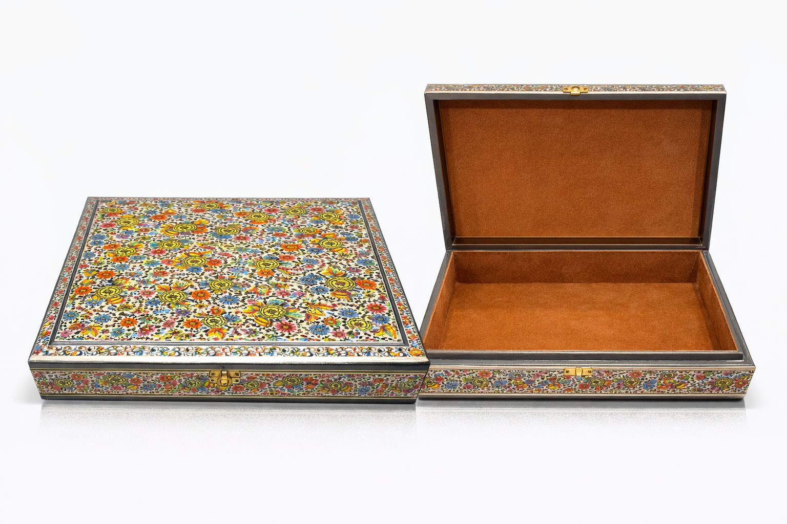 papier mâché box multicolour 12x12 inches