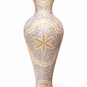 pastel floral mosaic paper mache flower vase 24 inch