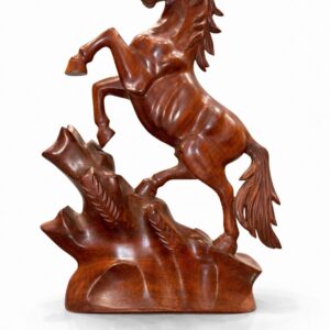 rosewood rearing horse statue 20 inch