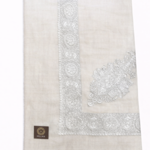 shimmering accents white pashmina shawl with pastel pink