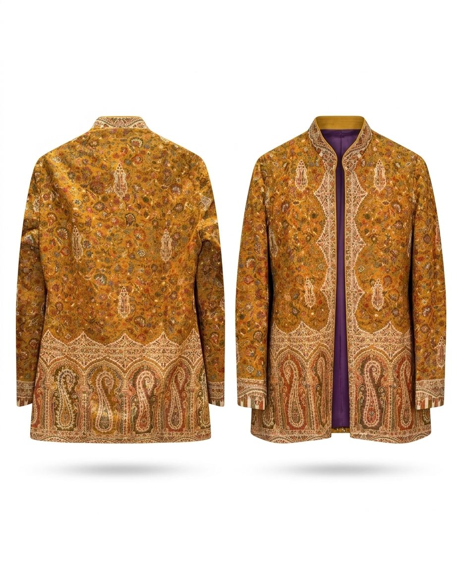 women’s kani woolen short coat mustard gold & ivory women’s kani woolen short coat mustard gold & ivory