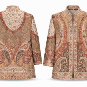 women’s kani woolen short coat terracotta & sandstone