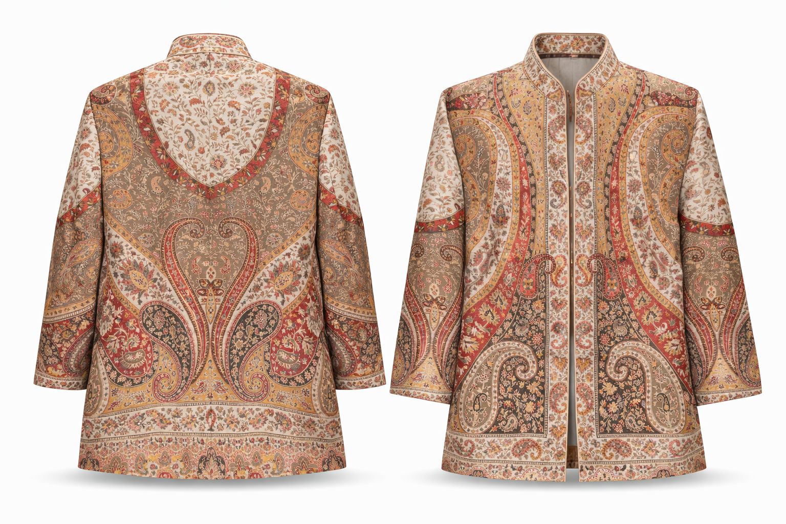 women’s kani woolen short coat terracotta & sandstone
