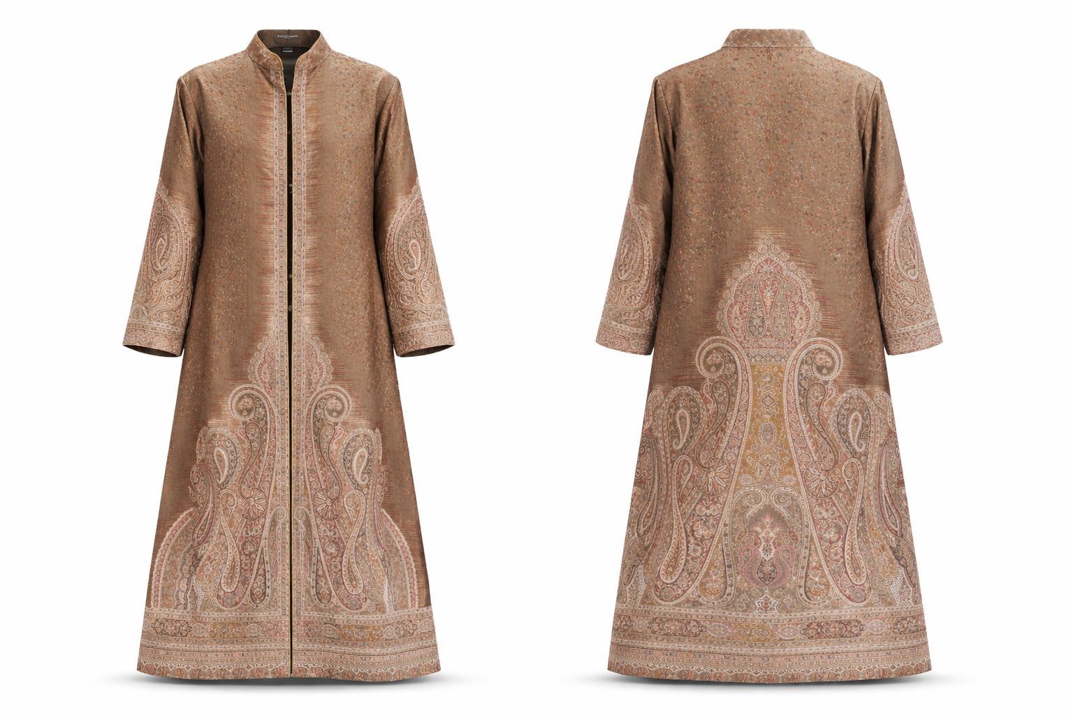 women's long kani jacket brown paisley women's long kani jacket brown paisley