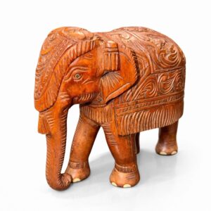 wooden hand carved elephant (size l)