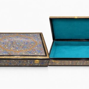 Papier-Mâché Floral Medallion Box - 15x12 Inches