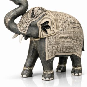 Royal Kashmiri Hand-Painted Elephant, 24-Inch