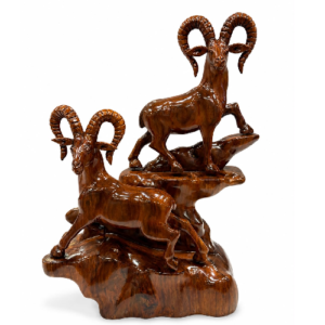 Luxury Wooden Mountain Ibex Sculpture