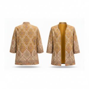 Women's Short Kani Jacket - Golden Ochre & Mustard Paisley