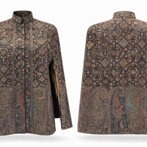 Kani Heritage Tapestry & Imperial Paisley Cape "Antique Indigo Medallion" (Size 42)