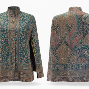 Kani Heritage Tapestry & Imperial Paisley Cape "Teal Garden Mosaic" (Size 44)