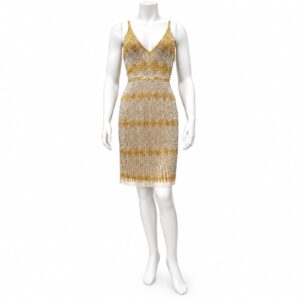 Milan Gold & Silver Beaded Cocktail Dress
