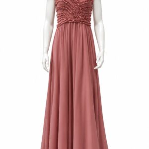 Positano Dusty Rose Ruffled Gown
