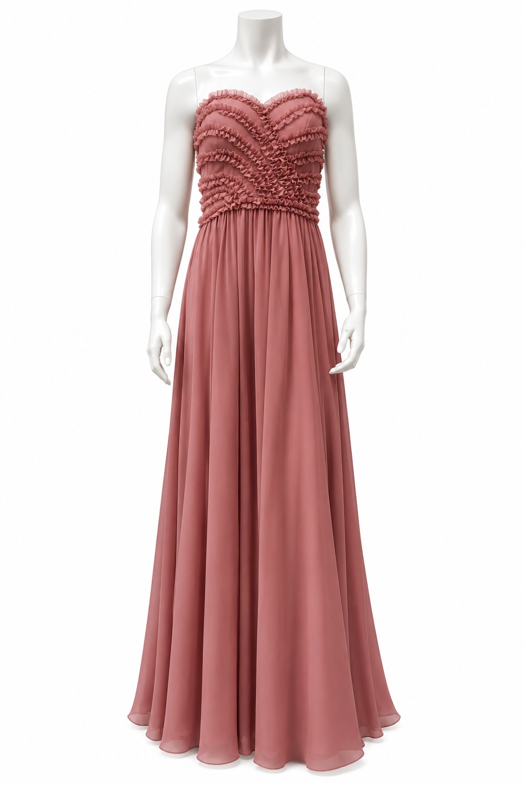 Positano Dusty Rose Ruffled Gown