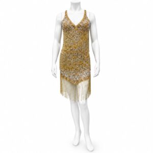 Florence Gold & Silver Fringe Cocktail Dress