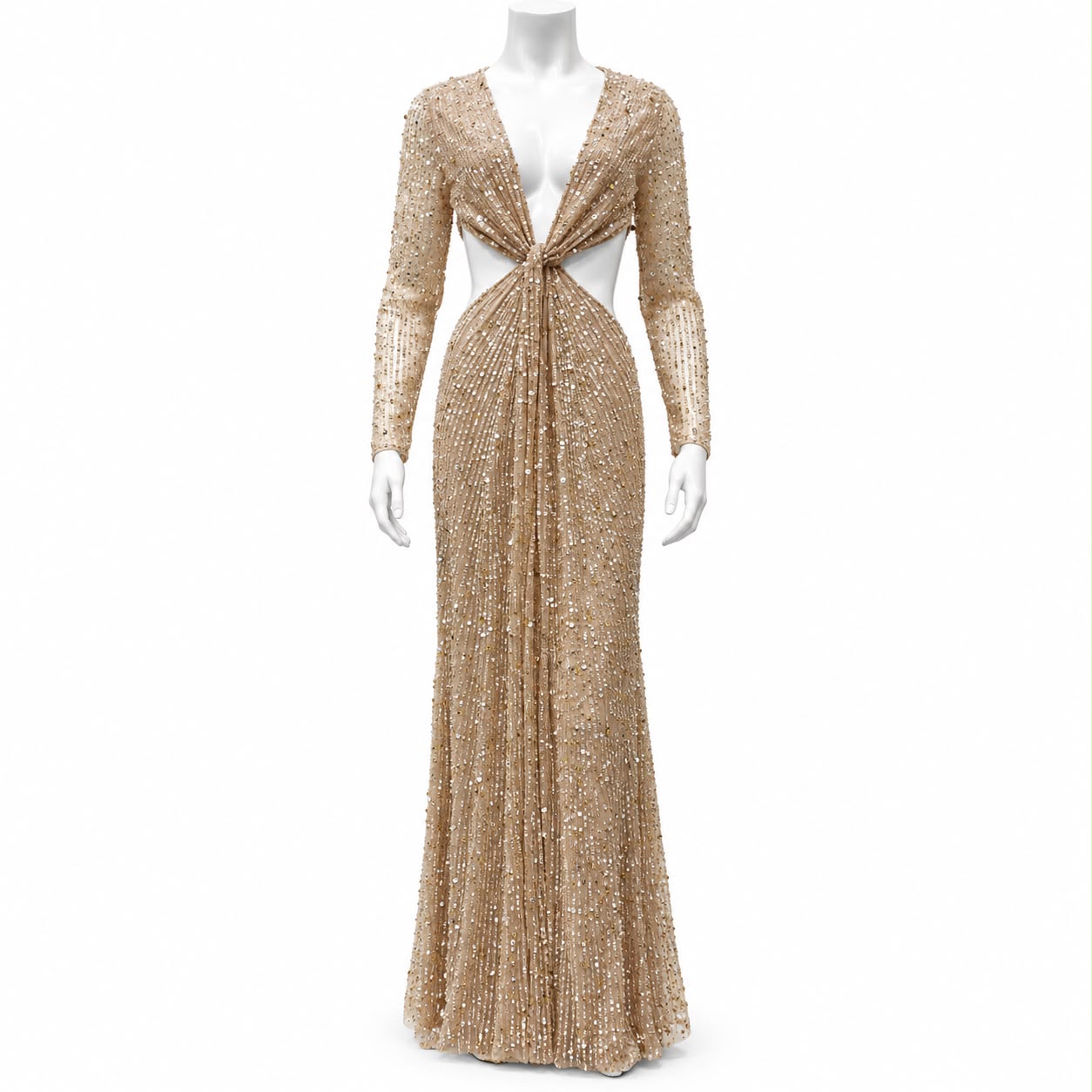 Rome Gold & Champagne Cutout Gown