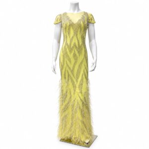 Amalfi Lemon Yellow Feather Gown