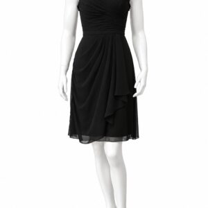Rome Black Floral-Accented Cocktail Dress