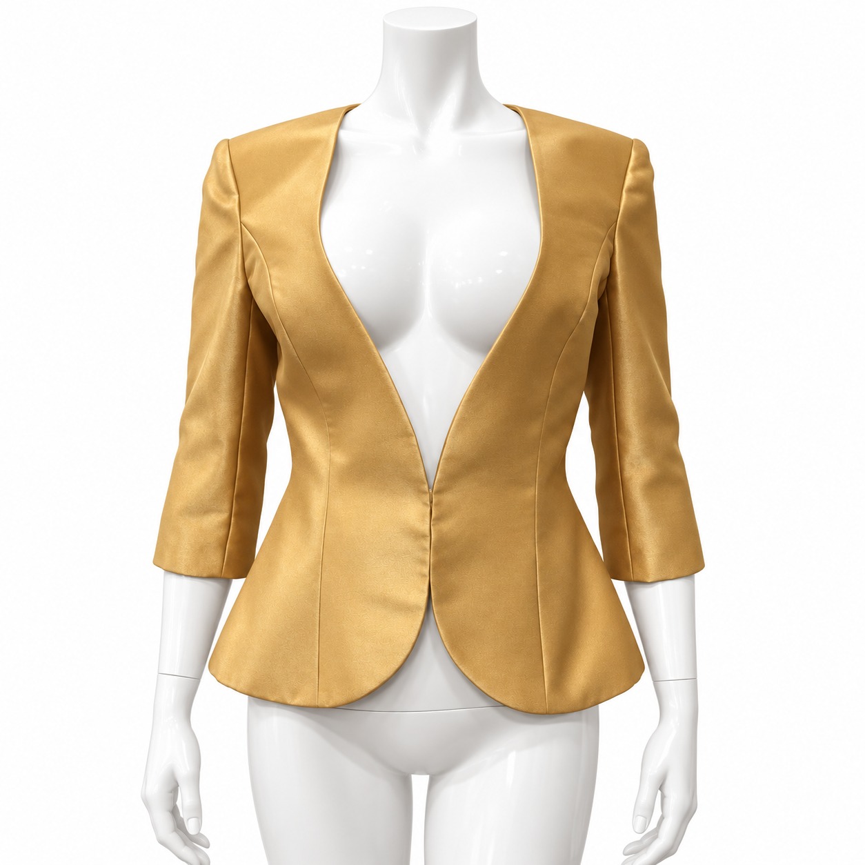 Amalfi Gold Satin Peplum Jacket
