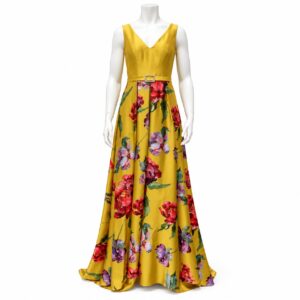 Amalfi Yellow & Red Floral Gown